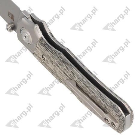 Nóż składany Bestech Tonic Grey Titanium/Black Canvas Micarta, Bead Blast Stonewashed M390 by Colin Maisonpierre (BT2204A)