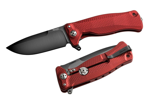 LionSteel Knife SR11A Red Aluminium, Black Sleipner by Molletta (SR11A RB)