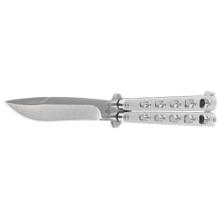 Nóż motylkowy Third Decor Habitat Balisong Silver Stainless Steel, Satin 420 (K2919B)