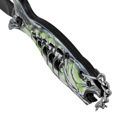 Martinez Albainox Fishing 3 Knife Key-ring Green Aluminum, Black 3Cr13Mov (25145 GR)