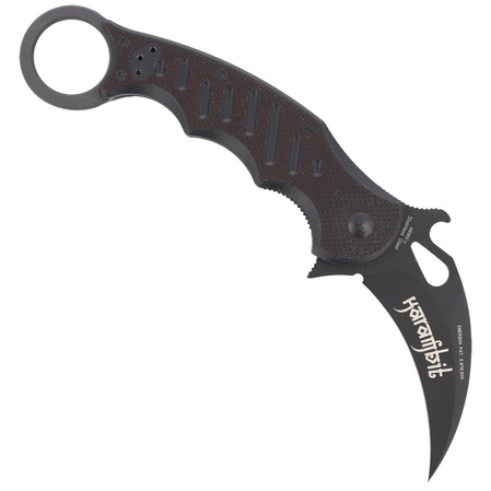 Fox Karambit Knife w/ Emerson Wave Black G10, Black Idroglider N690Co (479)