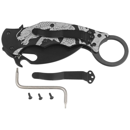 Nóż składany Fox The Spirit Karambit Black Aluminium, Black N690Co (FX-599 ALB-1)