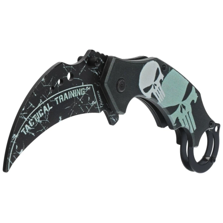 Nóż składany Martinez Albainox Training Karambit 3D Skull Black ABS, Blunt 3Cr13MoV (18713-A)