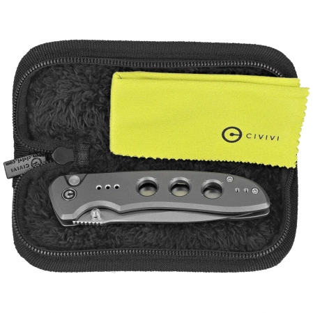 Civivi Hyperpulse Gray Aluminum Knife, Satin 14C28N (C23087A-3)