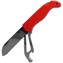 MAC Coltellerie Boat 2 Sailing Knife Red PP/TPE, Satin W 1.4034 (MC BOT2.R)
