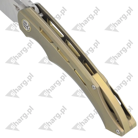 Nóż składany Bestech Fairchild Gold Titanium, Satin by Hand CPM S35VN by Kombou (BT2202D)