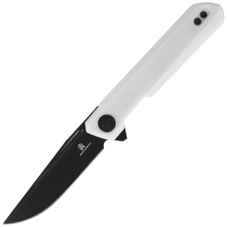 Bestechman Mini Dundee DD Knife White G10, Black PVD D2 by Ostap Hel (BMK08B)