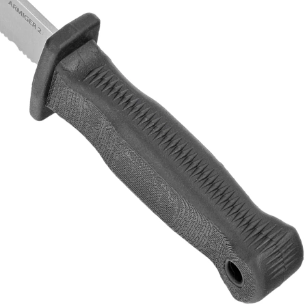 Demko Armiger 2 Clip Point Knife Black TPR, Satin 4034SS by Andrew Demko (ARM2-4034SS-CP-SERR)