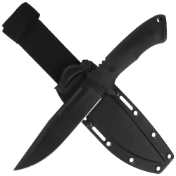 Spartan Blades Harsey Fighter Knife Black Polymer, Black 1095 Cro-Van by William W. Harsey (SBSL006BK)