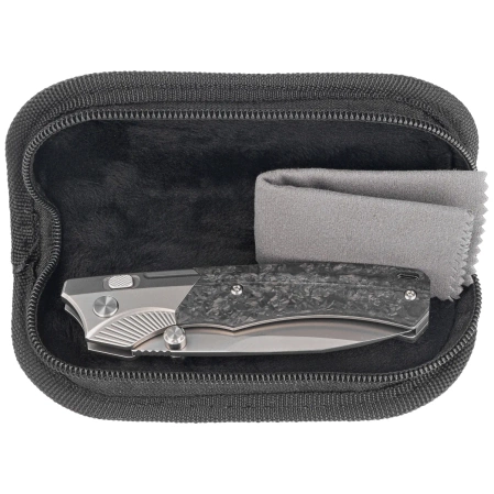 Remette WD107 Knife Gray Titanium/Carbon Fiber, Hand Grinding Pearlescent M390