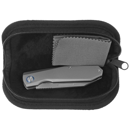 Nóż składany Remette Squirrel Gray Titanium, Manual Fine Grinding Satin M390 (RTDP-G)