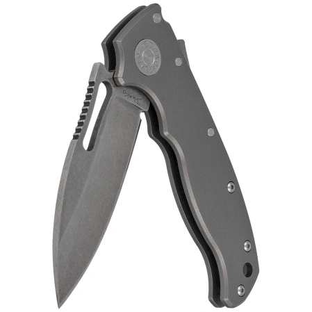 Nóż składany Demko AD20.5 Slicer Shark Smooth Titanium, Stonewashed CPM 3V by Andrew Demko (AD20.5-3V-Smooth TI-SS)