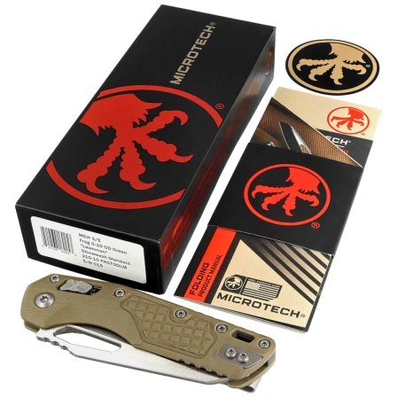 Microtech MSI S/E Ram-Lok Lawnman OD Green Frag G10, Stonewashed M390MK by Tony Marfione (210-10FRGTODLM)