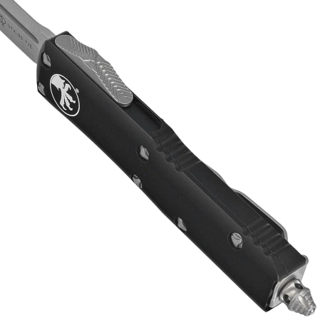 Microtech UTX-85 T/E Black Aluminum OTF Knife, Stonewashed M390 (233-10)