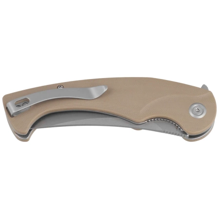 Nóż składany Kubey Scimitar Tan G10, Beadblasted 14C28N (KU173M)