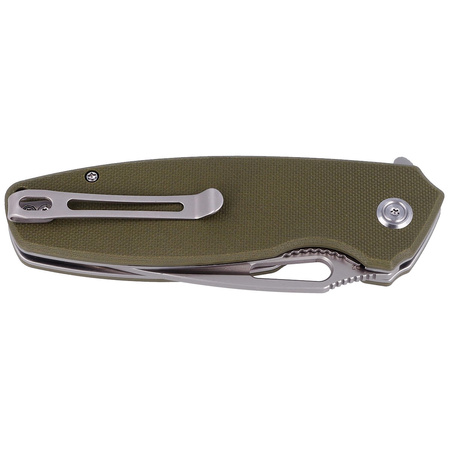 Kubey Knife Tityus, Green G10, Bead Blasted D2 (KU322B)