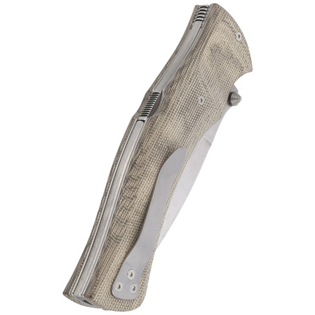 Viper Start Green Canvas Micarta, Stonewashed N690 by Fabrizio Silvestrelli Knife (V5850CV)