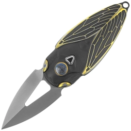 Rike Knife RK Cicada-DG Dark Gray / Gold Titanium, Bead Blasted M390