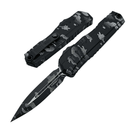 Nóż automatyczny OTF Microtech Cypher II D/E Pixel Camo Aluminium, Pixel Camo M390MK by Deryk Munroe i Tony Marfione (1242-1PXC)