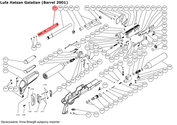 Lufa wiatrówka PCP Hatsan Hercules, Galatian, Predator 4.5 mm