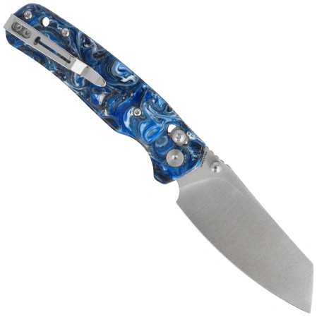 Bestechman Cicada's Wing Knife Blue Resin, Satin 10Cr15MoV (BMK06Q)