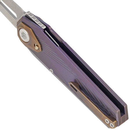 Nóż składany Remette RT-Infinite Power Grilled Blue Titanium, Hand Grinding Pearlescent M390 (RTIP-G)