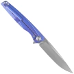 RikeKnife 803CH Blue Titanium/Carbon Fiber, Satin M390 by Richard Wu (RK803CH-B)