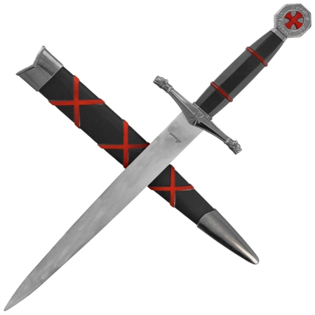 Sztylet templariuszy Decor Habitat Templar Dagger Black/Red ABS, Satin (10762)