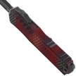 Microtech Cypher II D/E Signature OTF Knife Red X-51 Aluminum, Distressed Black M390MK (1242-1RDX51S)