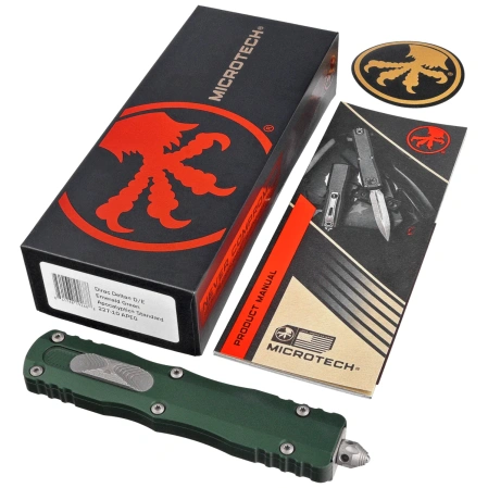 Microtech Dirac Delta D/E OTF Knife Emerald Green Aluminium, Apocalyptic by Tony Marfione (227-10APEG)