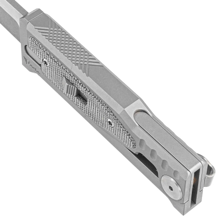 Nóż grawitacyjny Reate Mini EXO OTF Gravity Drop Point Bead Blasted Titanium/Black Micarta, Stonewashed CPM 3V