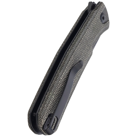 Nóż składany Sencut Scitus Dark Green Canvas Micarta, Black Stonewashed D2 by Ostap Hel (S21042-3)