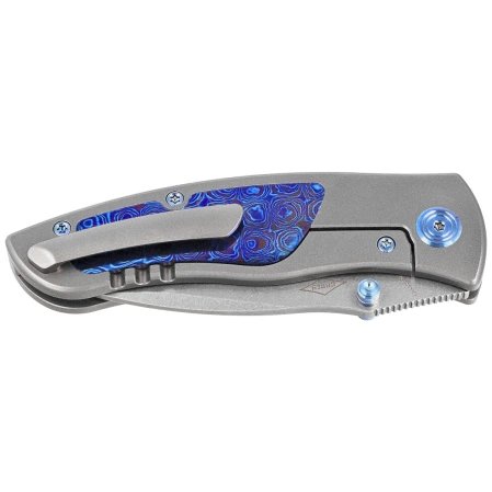 Kubey KB Knives Vertigo Gray Titanium/Timascus, Stonewashed CPM S35VN by Peter Carey (KB258D)