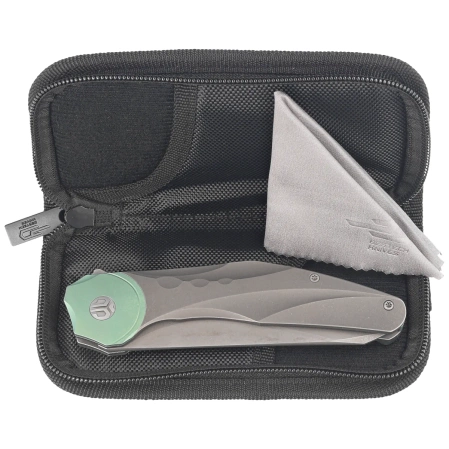 Nóż składany Bestech Excentric Gray Titanium, Dark Bead Blasted/Stonewashed M390 by Kombou and TNT Knives (BT2412C)