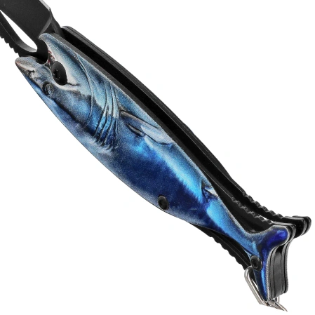 Martinez Albainox Fishing 2 Knife Key-ring Blue Aluminum, Black 3Cr13MoV (25144 BL)