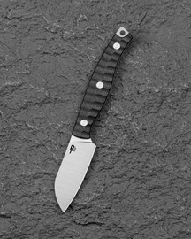 Bestech Heidiblacksmith#3 Sheepsfoot Knife Black G10, Satin 14C28N by Heidi (BFK07A)