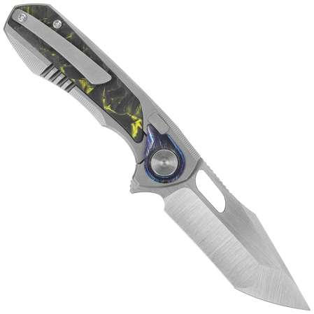 Remette RT-Saker Falcon Knife Gray Titanium/Carbon Fiber, Manual Fine Grinding Satin S45VN (ASTP-2)