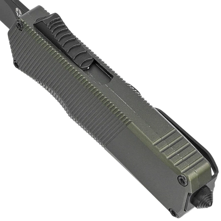 Tekto A5 Spry Mini T/E OD Green Aluminum OTF Knife, Black CPM S35VN