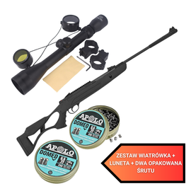 Zestaw wiatrówka Hatsan AirTact PD 5.5 mm + Luneta  + Śrut Apolo 5.5 mm