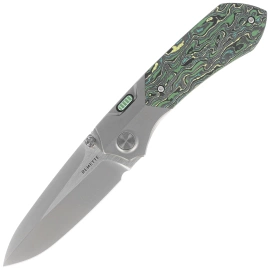 Remette RT-Meteor Knife Gray Titanium/Toxic Storm Carbon Fiber, Pearlescent M390 (RTPT-C )