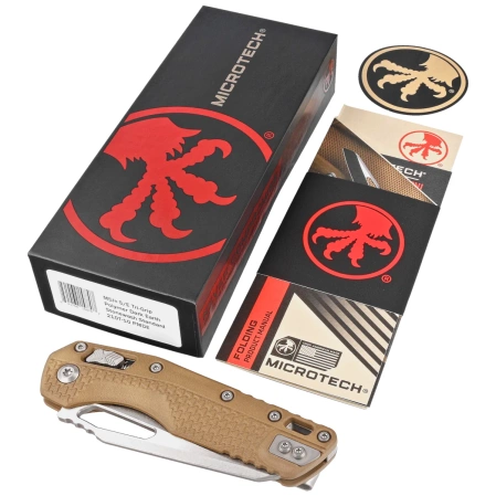 Microtech MSI S/E Dark Earth Tri-Grip Polymer, Stonewashed M390MK by Tony Marfione (210T-10PMDE)