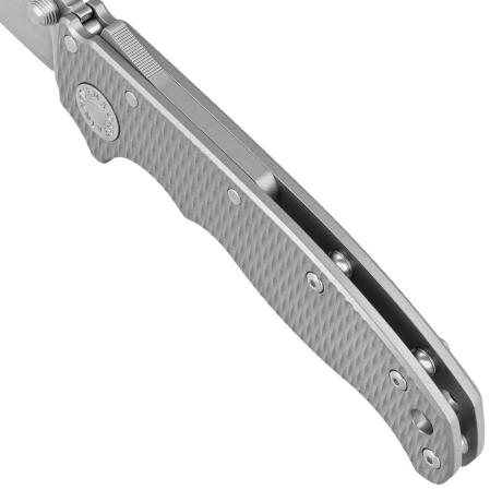 Demko AD20.5 Shark Foot Knife Milled Titanium, Stonewashed CPM 20CV by Andrew Demko (205-20CV-TI-TEX-SF)