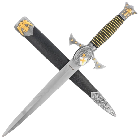 Sztylet Decor Habitat Templar Dagger, Black/Gold ABS, Satin Stainless Steel (S0298)