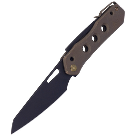 WE Knife Vision R Bronze Titanium, Black Stonewashed CPM 20CV by Snecx Tan (WE21031-4)