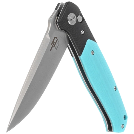 Bestech Swordfish Knife Black/Light Blue G10, Satin 14C28N (BG62F)