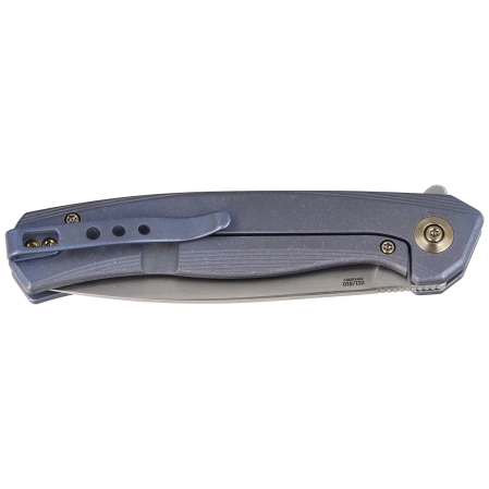 WE Knife Seer LE No 011/610 Blue Titanium, Rubber Silver CPM 20CV knife (WE20015-2)