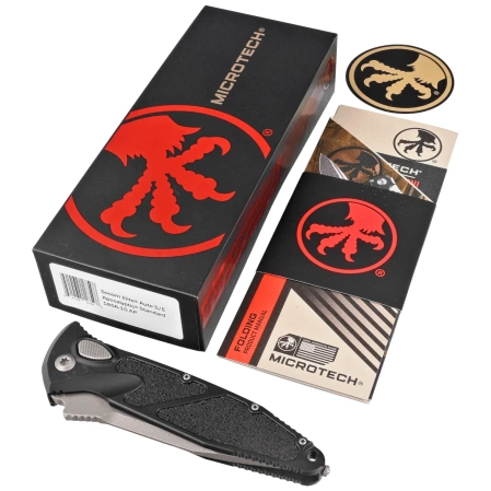 Microtech Socom Elite Auto S/E Automatic Knife Black Aluminum, Apocalyptic M390MK by Tony Marfione (160A-10AP)