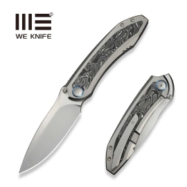 Nóż składany WE Knife Winsome Gray Titanium/Aluminum Foil Carbon Fiber, Hand Rubbed Satin M390 (WE23092-2)