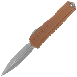 Microtech Cypher II D/E OTF Knife Tan Aluminium, Apocalyptic M390MK by Deryk Munroe and Tony Marfione (1242-10APTA)