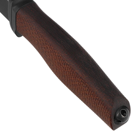 LionSteel Acha Knife Natural Burlap Micarta, Black Stonewashed M390 by Molletta (AH B BLN)